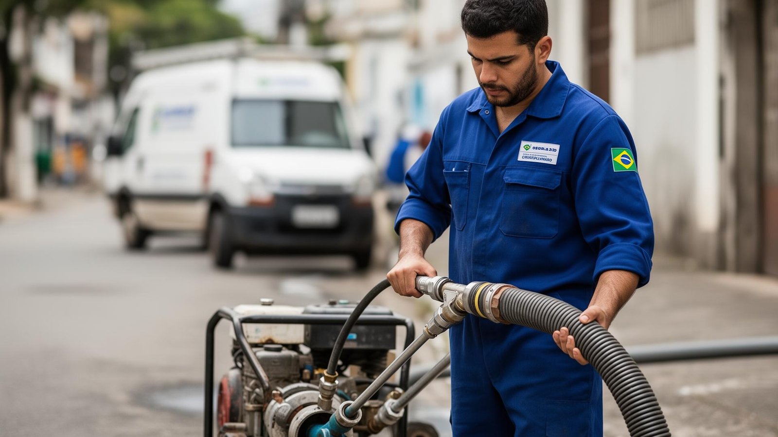 Desentupidora em Avaré - profissional realizando desentupimento