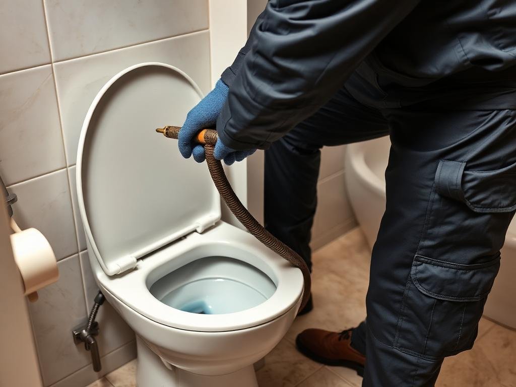 Desentupimento de vaso sanitário com equipamento profissional